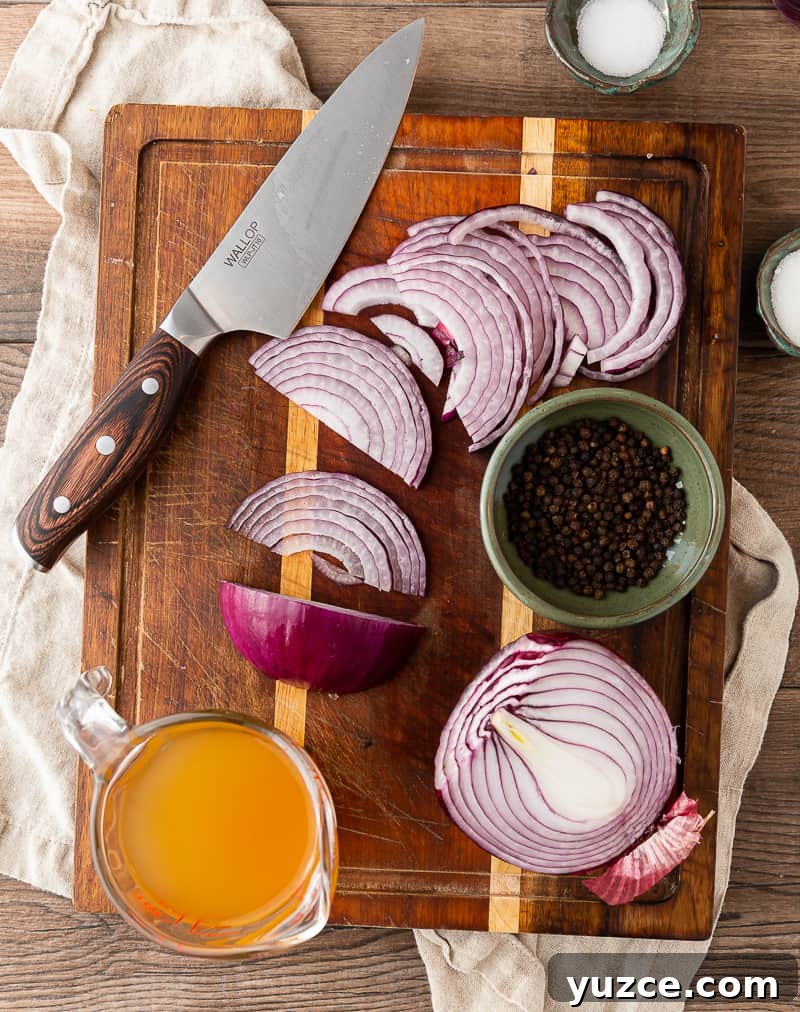 Crisp Quick Pickled Red Onions for Tacos, Salads, & Sandwiches 3 how to make pickled onions