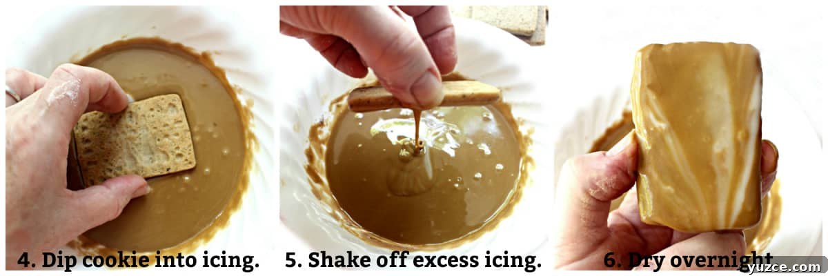 Crispy Coffee Cookies Recipe for Rich, Homemade Flavor 7 Icing instructions: dip cookie top into icing, gently shake off excess, dry overnight.