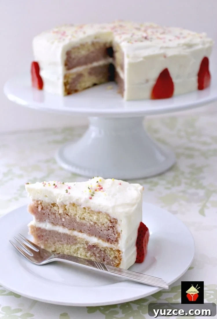Strawberry Vanilla Layer Cake Recipe for Moist, Flavorful Dessert 7 Strawberry and Vanilla Cake. A soft and moist cake bursting with delicious strawberry and vanilla flavors.