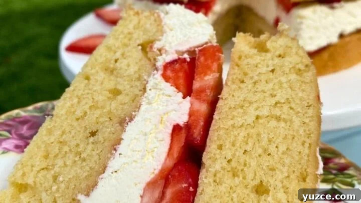 Easy Strawberries and Cream Victoria Sponge Cake